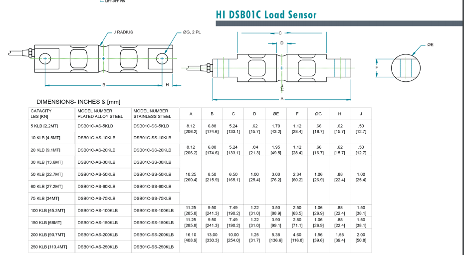 DSB01C-AS-250klb稱(chēng)重傳感器