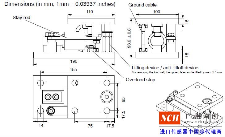 HBM  Z6AM稱重模塊的產品尺寸